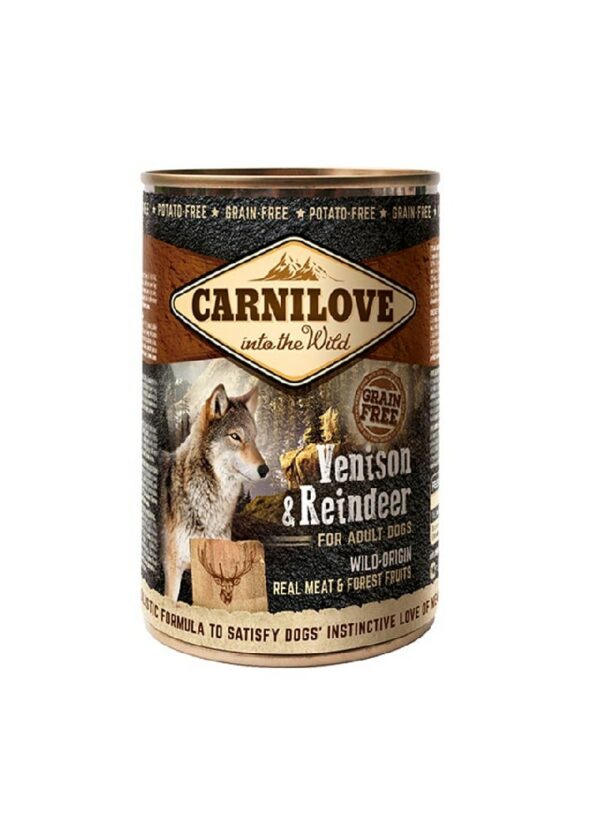 CARNILOVE DOG CANS. ADULT VENISON& RENDEIR 400GR