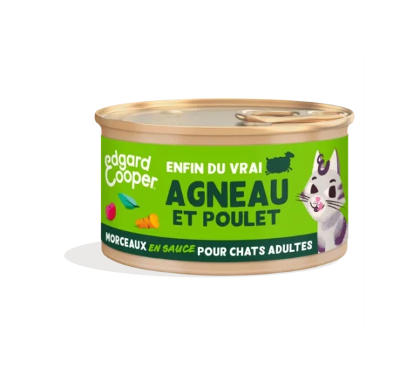 Edgard Cooper adult viande Agneau&Poulet Morceaux en sauce 85gr