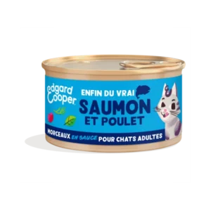 Edgard Cooper adult viande Saumon&Poulet Morceaux en sauce 85gr