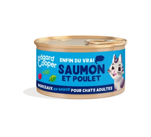 Edgard Cooper adult viande Saumon&Poulet Morceaux en sauce 85gr