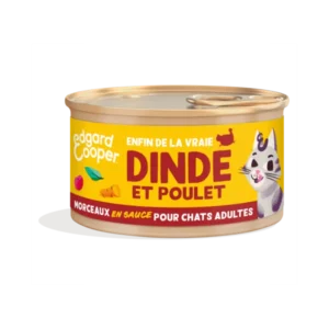 Edgard Cooper adult viande Dinde&Poulet Morceaux en sauce 85gr