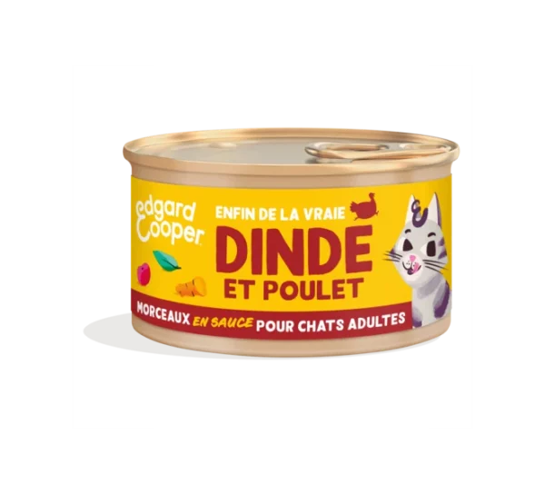 Edgard Cooper adult viande Dinde&Poulet Morceaux en sauce 85gr