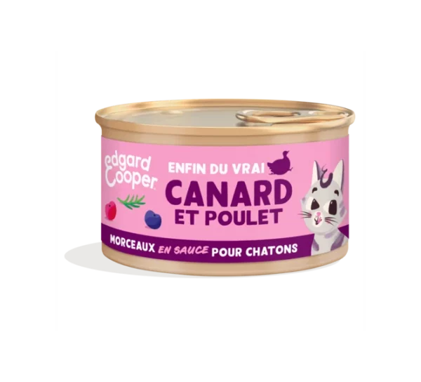 Edgard Cooper chaton viande Canard&Poulet Morceaux en sauce 85gr